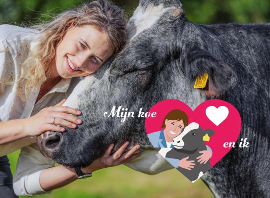 Britt Egbers en haar lievelingskoe Mini