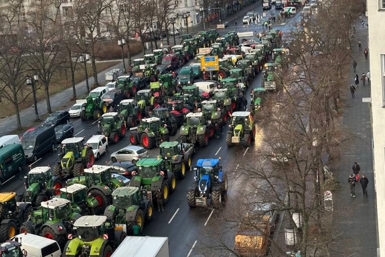 Trekkers blokkeren de wegen in Duitsland (Foto AtlasFreiheit)