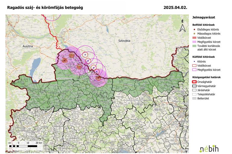 De ligging van de bedrijven met mkz (bron: Nébih)