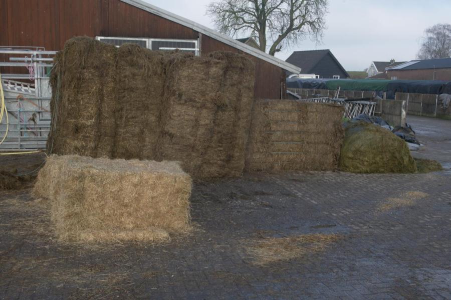 Dat er verschillende soorten graskwaliteit wordt gewonnen is duidelijk te zien in de opslag. 