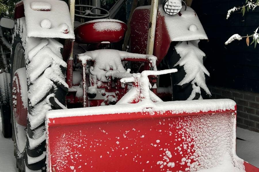 De sneeuw levert ook nostalgische plaatsjes op 