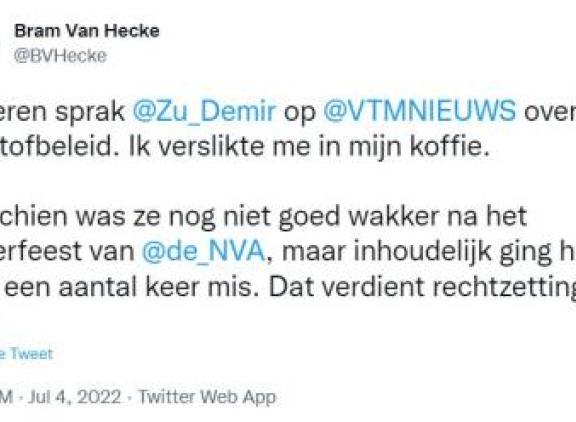 Onder meer Bram Van Hecke, voorzitter Groene Kring, vroeg een rechtzetting op de uitspraak van minister Demir